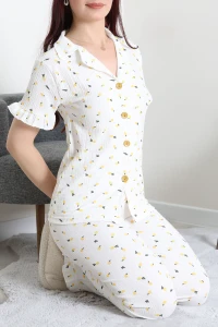 Bürümcük Fırfırlı Pijama Takımı Sarıçiçek - 127.1287.