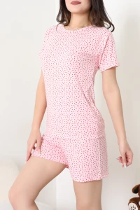 Modal Alt Üst Aynı Şortlu Pijama Takımı Pembekalp - 783.1287.