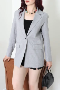 Astarlı Blazer Ceket Gri - 32935.1991.