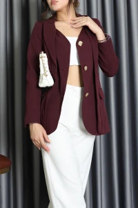 Astarlı Blazer Ceket Mürdüm - 32930.1991.