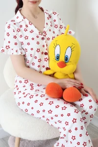 Bürümcük Fırfırlı Pijama Takımı Kırmızıyıldız - 127.1287.