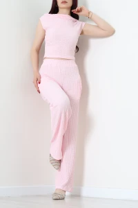 Kayık Yaka Bubble Takım Pembe - 55187.1872.