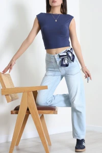 Relax Beli Lastikli Kot Pantolon Açıkmavi - 32953.1968.