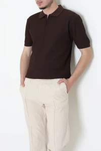 Polo Yaka Kısa Kollu Erkek Triko Kahve - 71656.518.
