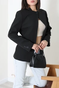 Tek Düğme Astarlı Blazer Ceket Siyah - 10061.1347.