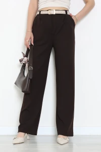 Pileli Bol Paça Pantolon Kahve - 4239.1247.