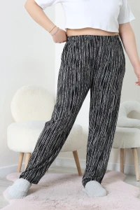 Viskon Büyük Beden Pijama Altı Desenlisiyah - 52330.1731.