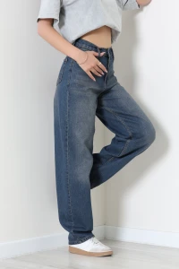 Tokalı Baggy Kot Pantolon Koyumavi - 71560.2088.
