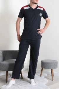 V Yaka Erkek Pijama Takımı Koyulaci - 41534.1838.