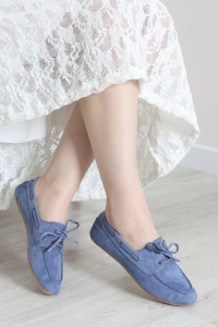 Süet Loafer Babet Mavi - 44096.264.