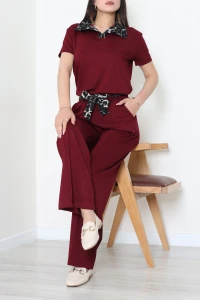Modal Kemerli Eşofman Takımı Bordo - 53517.1878.