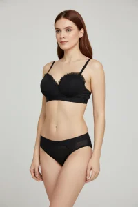 İstiridye Model Dolgulu Sütyen Takım Siyah - 52365.2158.