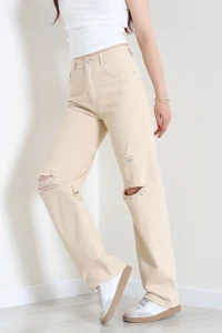 Lazer Kesim Kot Pantolon Bej - 32886.2049.