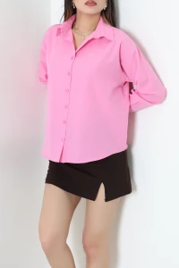 Oversize Gömlek Pembe - 2995.179.