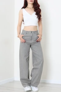 Wide Leg Kot Pantolon Gri - 32894.2049.
