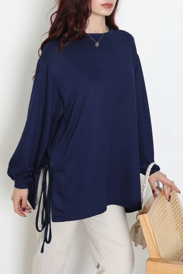 Kristal Bağcıklı Tunik Lacivert - 53552.253.