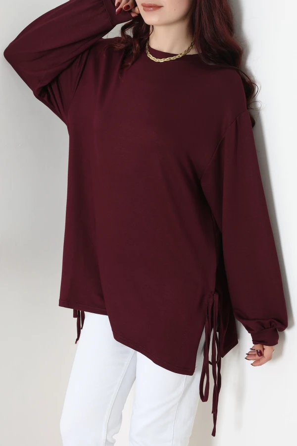 Kristal Bağcıklı Tunik Mürdüm - 53552.253.