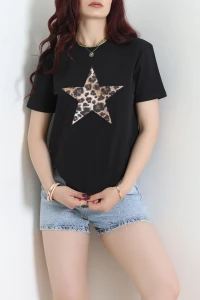 Star Penye Tişört Siyah - 71810.1411.