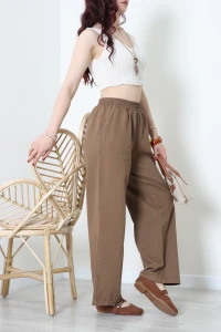 Gabardin Lastikli Pantolon Kahve - 32828.2176.
