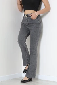 İspanyol Paça Kot Pantolon Gri - 33052.1566.