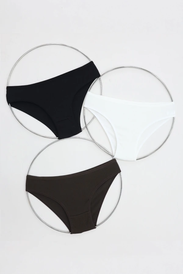 Fitilli Pamuk Bikini Külot Çokrenkli - 53564.2158.