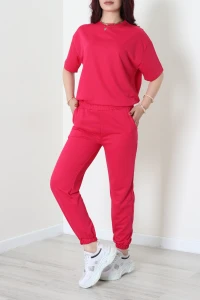 Oversize İki İplik Wortex Takım Koyufuşya - 80318.1878.