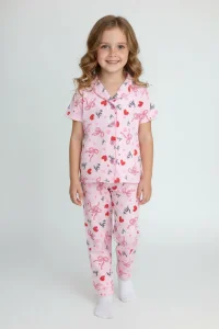 4-12 Yaş Milan Düğmeli Pijama Takımı Pembe - 53580.1776.