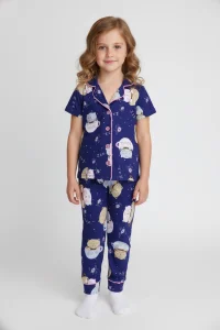 4-12 Yaş Milan Düğmeli Pijama Takımı Lacivert - 53580.1776.