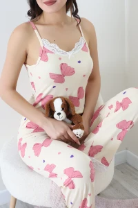 Milan İp Askılı Pijama Takımı Bej - 320.1287.