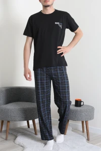 Kısa Kollu Erkek Pijama Takımı Siyah - 41985.1048.