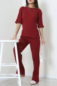 Fitilli İkili Takım Bordo - 52307.1567.