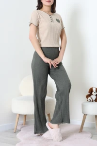 Fitilli Pijama Takımı Haki - 52310.1567.