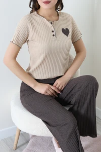 Fitilli Pijama Takımı Kahve - 52310.1567.