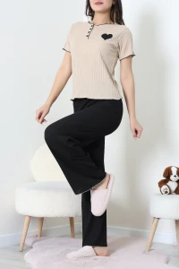 Fitilli Pijama Takımı Siyah - 52310.1567.