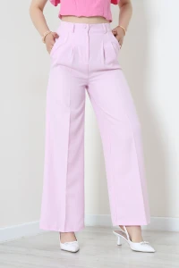 Pileli Sofya Keten Pantolon Şekerpembe - 71815.2061.