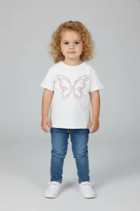 3-12 Yaş Kız Çocuk Tişört Ekru - 80470.1867.