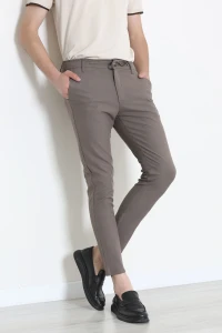 Dokuma Beli Lastikli Erkek Pantolon Vizon - 42515.2091.