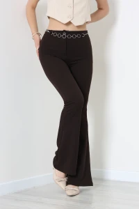 Zra Krep Kemerli İspanyol Pantolon Acıkahve - 71239.1247.