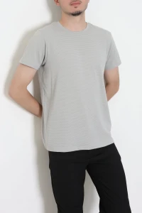Dokulu Erkek Tişört Gri - 71882.275.