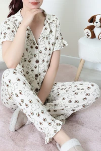 Bürümcük Fırfırlı Pijama Takımı Avokado - 127.1287.
