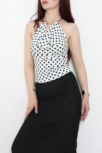 Puantiyeli Bluz Beyaz - 75002.751.