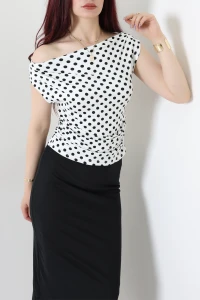 Puantiyeli Bluz Beyaz - 75004.751.