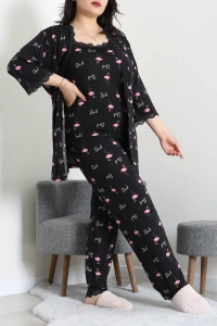 Milan Battal Üçlü Set Takım Siyahpembe - 214.1287.
