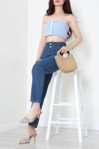 Bel Lastikli Mom Kot Pantolon Koyumavi - 33058.2121.