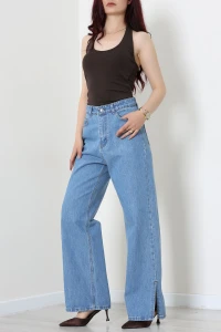 Paça Yırtmaçlı Kot Pantolon Buzmavi - 33061.2121.
