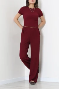 Yan Büzgülü Bubble Takım  Bordo - 55291.316.