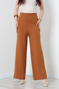 Full Likra İthal Krep Yandan Fermuarlı Pantolon Camel - 90161.1837.