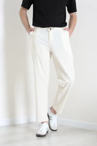 Regular Fit Keten Erkek Pantolon Krem - 71879.1947.