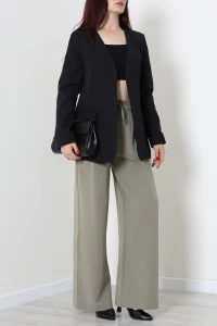 Yakasız Blazer Ceket Siyah - 75017.1411.