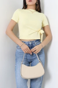 Bel Bağlama Detaylı Modal Bluz Sarı - 71758.2023.
